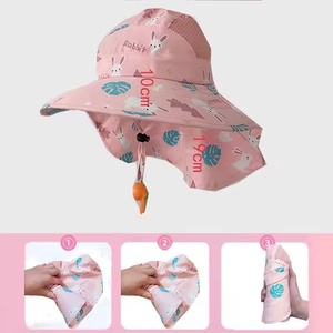 Chapeau de soleil <span class=keywords><strong>anti</strong></span>-<span class=keywords><strong>UV</strong></span> pour enfants, <span class=keywords><strong>casquette</strong></span> bob avec sifflet pour filles et garçons, protection cou et oreilles, idéal plage et activités extérieures - Product Image 5