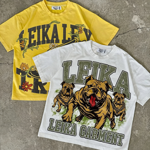 T-Shirt Oversize da <span class=keywords><strong>Uomo</strong></span> OEM Streetwear con Spalle Cadenti, Personalizzata in Cotone Pesante con Stampa Grafica Vintage - Product Image 4