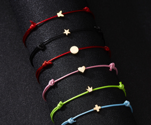 Pulseras de la Amistad tejidas a mano <span class=keywords><strong>Make</strong></span> A Wish Regalos de recuerdo Pulseras de cordón de cera de mariposa de estrella de corazón ajustable en cartón - Product Image 1