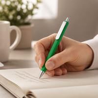 Stylo bille carré à clic, côté plat, 10g, logo personnalisé, promotionnel, vente en gros