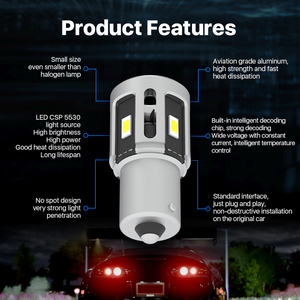 <span class=keywords><strong>Venta</strong></span> de fábrica 1157 BAY15D P21/5W luz de freno LED 30W Canbus 5000LM CSP 5530 T20 7443 T25 3157 Luz de señal de giro LED automática con ventilador - Product Image 3