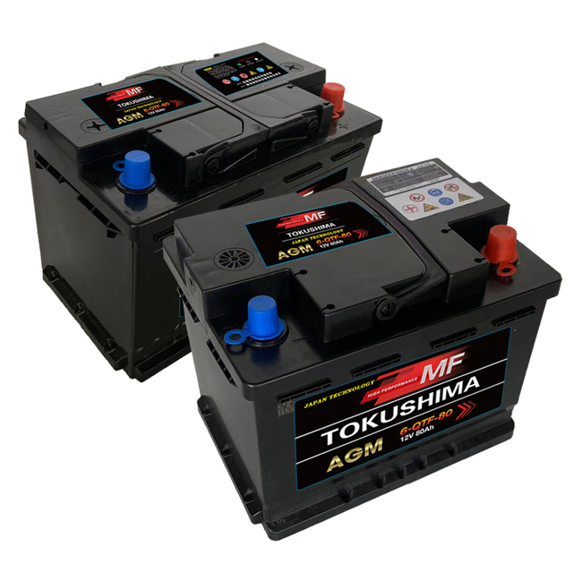 High Quality New TUKUSHIMA 12V 80Ah AGM80/6-QTF-80 Lead Acid Battery Auto Cars Long Life Start-stop 3-Year Warranty CCA 980 CE