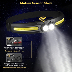 Lampe frontale portable rechargeable COB pour course à pied, escalade, travail en extérieur, multi-lumières, lampe frontale LED - Product Image 5