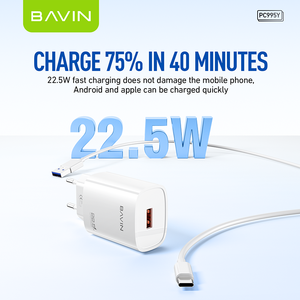 Bavin giá rẻ bán buôn pc995y 22.5W cắm EU USB <span class=keywords><strong>Android</strong></span> điện thoại di động sạc với sạc cáp - Product Image 3
