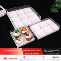Boîte de rangement pour pique-nique et desserts avec couvercle transparent, 4/6/9 compartiments