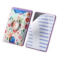 Nuevo Soporte para Tarjetas de Teléfono Móvil con Diseño de Animales, Funda Protectora de Cuero PU con Anillo Pintado, Ranuras Múltiples para Tarjetas, Soporte y Monedero