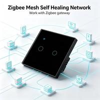 Interrupteur tactile intelligent Zigbee 10A pour éclairage, en verre trempé, unipolaire, contrôle à distance par application, commande vocale, 240V 400W/Gang