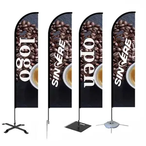 Cheap Promotional Feather-Flag Large Custom Beach Feather Flags Advertising Flags