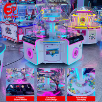 Máquina recreativa de excavadora para 4 jugadores, con monedero, tipo grúa de garra, para centros de juego y centros comerciales