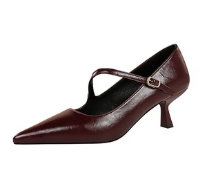 Zapatos Unisex de Tacón Bajo con Punta en Pico, de Cuero Vacuno Calado, Estilo Moderno 2026, Cómodos - Product Image 1