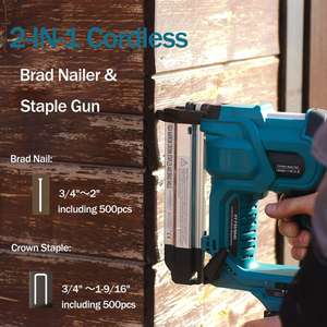 Электрический штапельный пистолет F50 20 В, портативный инструмент для деревообработки Великобритании, ЕС, батарейный гвоздеж - Product Image 2