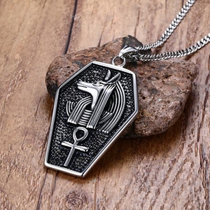 Reiki — collier <span class=keywords><strong>de</strong></span> cheville en acier inoxydable pour hommes, chaîne à pendentif en argent, dieu <span class=keywords><strong>de</strong></span> la mort des sorcières, accessoire Vintage - Product Image 4
