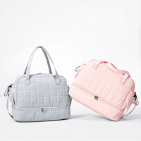 Sac de sport matelassé personnalisé pour femme avec compartiment à chaussures, idéal pour le yoga, la gym, les voyages et le rangement