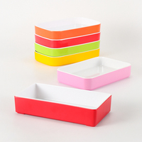 Assiette rectangulaire empilable en mélamine de qualité alimentaire, plateau de service incassable pour shabu-shabu, hot pot et barbecue pour restaurant