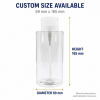 Flacon pompe cylindrique en PET vide, couleur personnalisée, rechargeable, distributeur de démaquillant, type à pression, contenant cosmétique pour toner et vernis à ongles