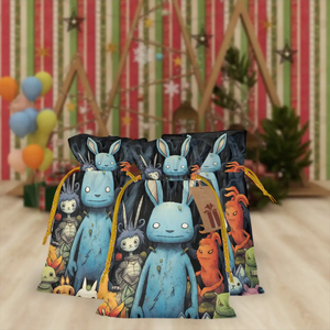 Sacs-cadeaux à cordon pour fêtes de Noël avec image personnalisée - Product Image 2