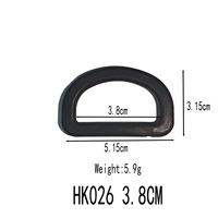 Anillo en D de POM Negro Resistente, Fuerte y Seguro, Accesorio Impermeable para Mochila, Equipaje, Bolsa, Tamaño Pequeño