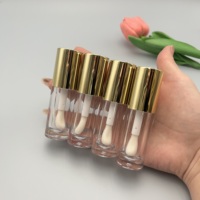 Tubes de brillant à lèvres dorés de 6 ml, tubes de brillant à lèvres mignons, emballage de tubes de brillant à lèvres avec applicateur à grande brosse, emballage de brillant à lèvres