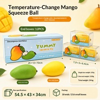 Jouet anti-stress à presser en forme de bloc de construction, mangue moelleuse, changeant de couleur thermiquement, ASMR, sonore et croustillant