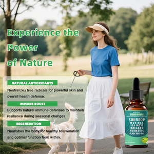 OEM 10 en 1 Gouttes liquides amères de corossol avec algues marines, huile de nigelle, complément alimentaire à base de plantes pour le soutien immunitaire et antioxydant des adultes - Product Image 3