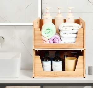 Contenedor Apilable de Bambú para Ropa y Accesorios de Armario con Ranuras Extraíbles, Organizador de Ropa para Armario - Product Image 6