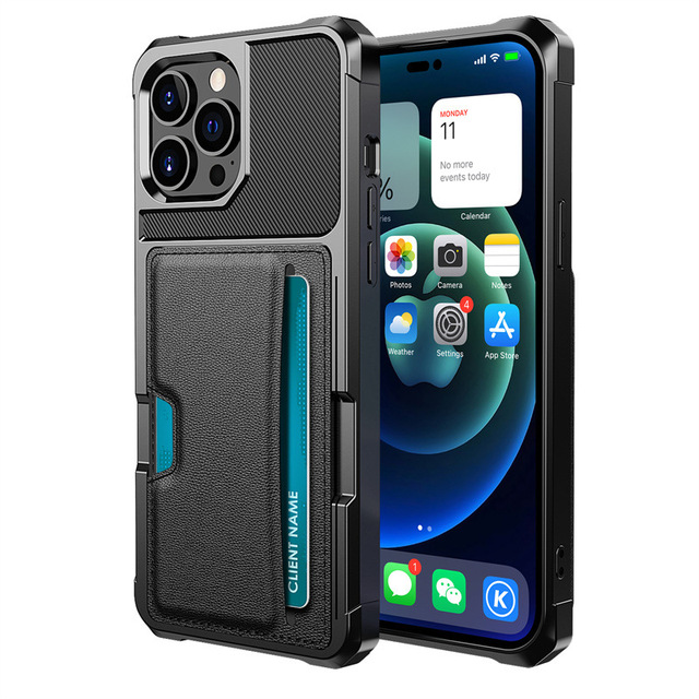 Slim Wallet Phone Case for iPhone 17 Pro Max XS 16 With Hidden Card Slot Magnetic Holder Air Cushion Corners and Camera Lip Grip