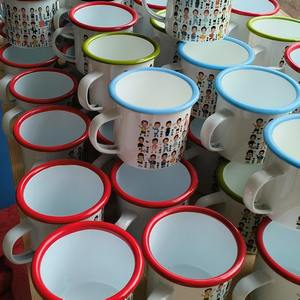 Custom <b>Enamel</b> Mug 301-400ml Modern Simple Design For Kindergarten Souvenirs Personal Gift With Custom Logo - Product Image 1