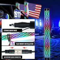 Kingshowstar LED Fat Whip Lights avec base à ressort Spiral Chasing LED Antenne Whip Light pour UTV ATV Offroad Vehicles