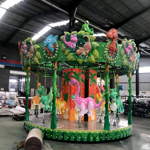Magnifique carrousel vert pour parcs d'attractions intérieurs et extérieurs, manège à chevaux, carrousel dinosaure à vendre - Product Image 5
