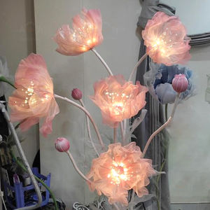 Mei Chen fait à la main fleur bricolage lampadaire avec lanterne ouverte et fermée gaze pour noël mariage décor magasin fenêtre atmosphère - Product Image 3
