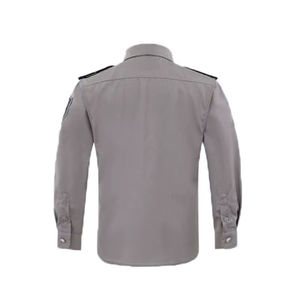 Chemise de travail à manches longues en coton et polyester blanc confortable et au design personnalisé avec épaulettes, uniformes de sécurité pour hommes - Product Image 4