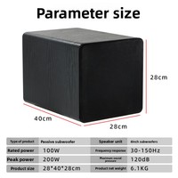 Caisson de Basses Passif Rectangulaire K8 8 Pouces 100W, Basses Super Puissantes pour Home Cinéma, Audio Auto Universel et Utilisation Domestique