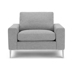 Moderna Singolo Lounge Chair Grigio Poltrona Divano In <span class=keywords><strong>Tessuto</strong></span> Sedia con gambe In Metallo - Product Image 1