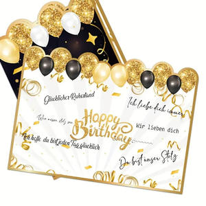 Biglietti d'Auguri Giganti Ecologici in Carta con Stampa in Oro per Feste di <span class=keywords><strong>Compleanno</strong></span> - Messaggi e Nomi Personalizzabili per Libro degli Ospiti - Product Image 5