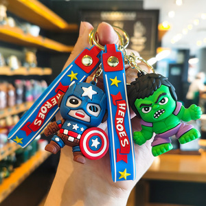 <span class=keywords><strong>Porte</strong></span>-<span class=keywords><strong>clés</strong></span> en gel de silicone 3D Anime, best-seller, Spider-Man, Iron Man, Hulk, cadeau d'affaires, non toxique, emballé individuellement - Product Image 4