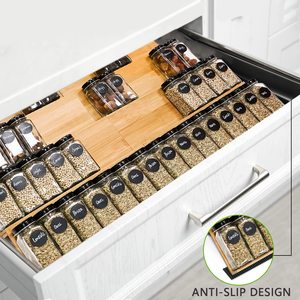 Portaspezie in Bambù a 4 Ripiani, Spostabile e Salvaspazio per la Cucina - Product Image 2