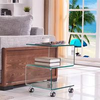 Table basse rectangulaire moderne et minimaliste en acrylique transparent, table d'appoint, mobilier de salon en plastique