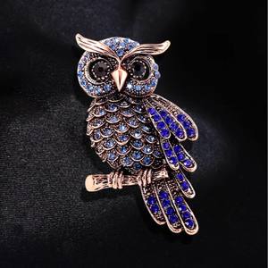 Luxe <span class=keywords><strong>dessin</strong></span> <span class=keywords><strong>animé</strong></span> Vintage alliage bijoux extravagant cristal Brid broches hibou broche broche incrusté <span class=keywords><strong>de</strong></span> diamants pour hommes accessoires - Product Image 2