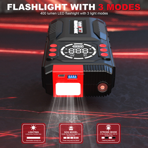 Démarreur portable 20000 mAh, <span class=keywords><strong>booster</strong></span> de <span class=keywords><strong>batterie</strong></span> de voiture, chargeur de <span class=keywords><strong>batterie</strong></span> externe, pack de batteries au lithium, pompe à air <span class=keywords><strong>pour</strong></span> pneus avec éclairage d'urgence - Product Image 4