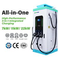 Station de recharge rapide pour véhicules électriques intégrée CCS1 CCS2 GBT CHAdeMO 400 kW DC 22 kW AC avec 3 connecteurs