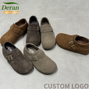 DERAN Nouveauté <span class=keywords><strong>Hiver</strong></span> Sabots <span class=keywords><strong>Birkenstock</strong></span> Unisexe Personnalisés en Cuir Véritable de Haute Qualité avec Support de Voûte Plantaire pour <span class=keywords><strong>Femme</strong></span> - Product Image 2