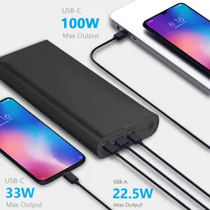 Banco de Energía de Bolsillo USB-C PD 2.0 de 100 W y <span class=keywords><strong>26800</strong></span> mAh/25600 mAh con QC3.0 para Computadoras Portátiles, Estación de Energía de Alta Capacidad 2024 - Product Image 3