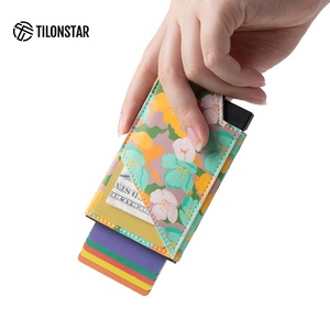 TILONSTAR TVC501 Tarjetero de cuero Aluminio Rfid Bloqueo Automático Pop Up Wallet para hombres - Product Image 5