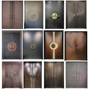 Puerta de Entrada Doble de Aluminio Fundido Antirrobo para <span class=keywords><strong>Villa</strong></span>, Apartamento, Casa Autoconstruida, Diseño Minimalista Personalizable, Zhejiang - Product Image 5