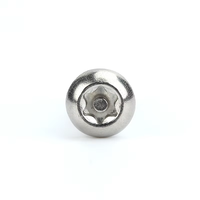 Sekrup Kepala Tombol Torx Pengaman Tahan Korosi SS304/316 Metrik Hexalobular Socket dengan Pin