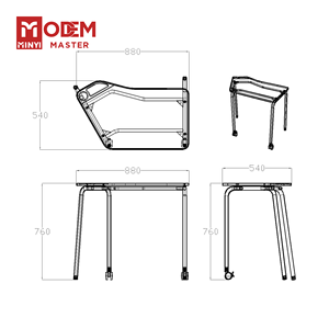 Escritorio de Entrenamiento MINYI OFFSET, Mesa Universitaria, Escritorio Clásico para Aula, Combinación de Escritorio y Silla, Conjunto de Escritorio y Silla para Escuela - Product Image 3