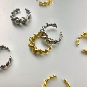 Dylam Dainty Anillos De Plata 925, Bijoux en Argent, Bague Ajustable en Forme de Croissant Torsadé, Bijoux Plaqués Or, Bagues en Or 18K - Product Image 6