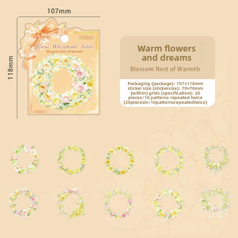 D Warm Flowers' Dreaming Haven-blanc