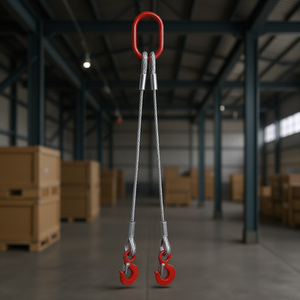 Pendentif en acier à 2 bras Fervi avec crochets rouges pour le levage et la sécurisation des charges - Product Image 3