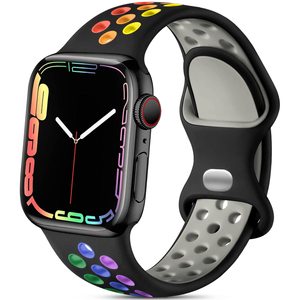 Correa de reloj transpirable personalizada, correa de silicona de repuesto, correa de muñeca de silicona, correa de reloj para Apple Watch Series 8/7/6/5 SE - Product Image 6